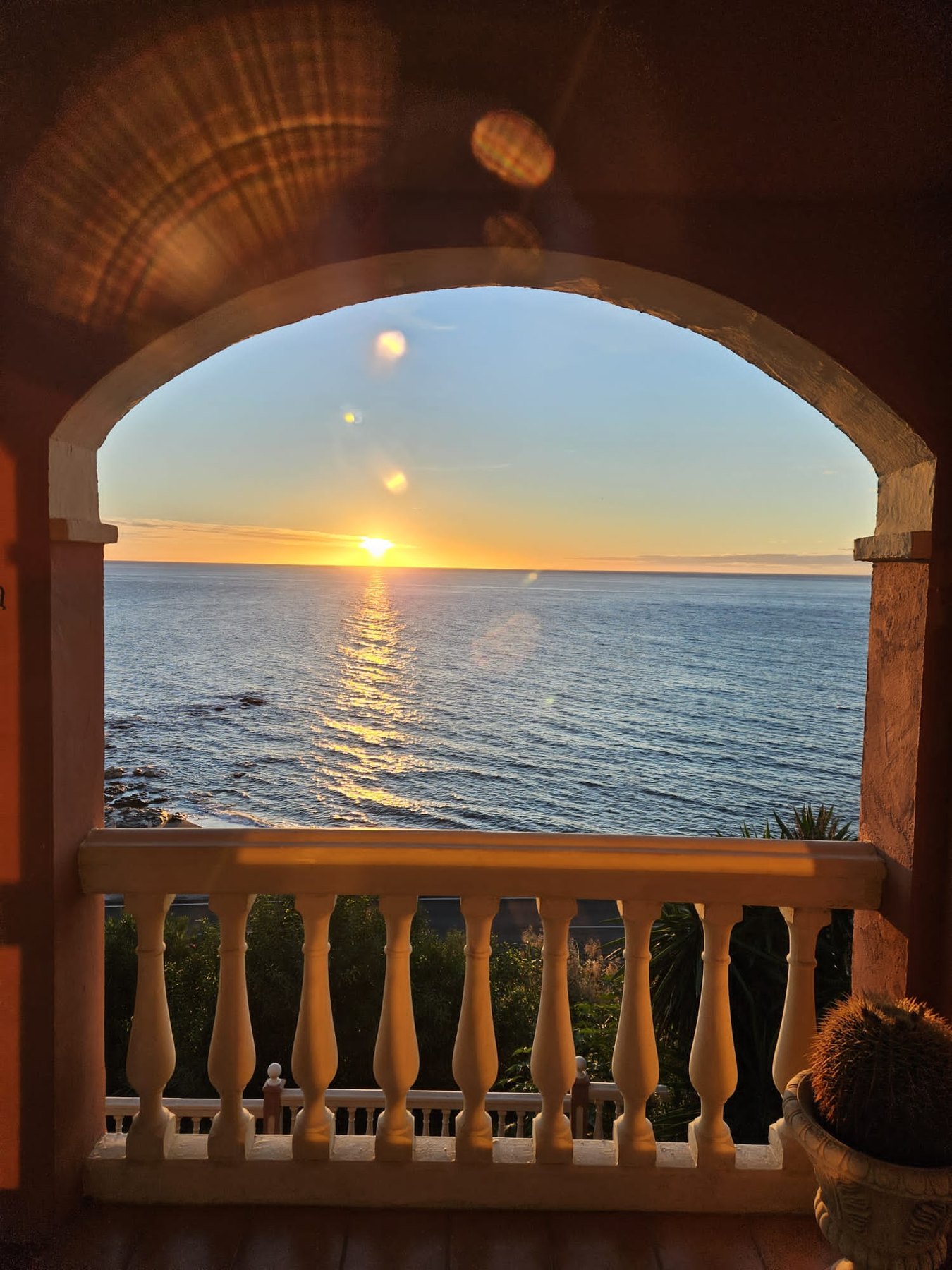 Sunrise over the Mediterranean from the balcony at Villa Andalucía